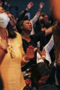 Members worshipping at a non-denominational church in Norcross
