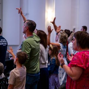 Families gathering at a Christian church near Norcross